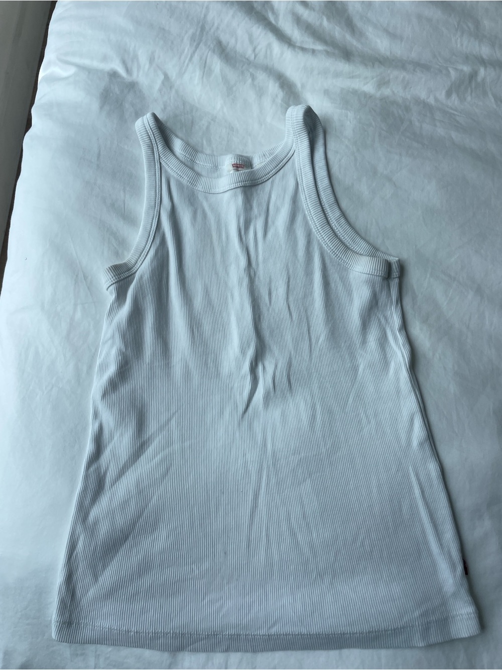 Levi's White Ribbed Tank Top